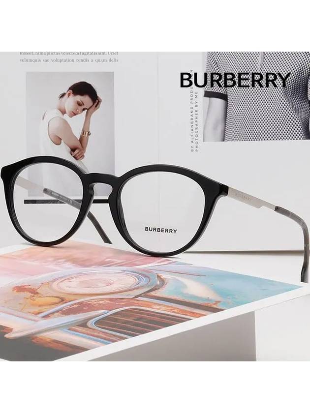 Eyewear Blue Light Lens Round Eyeglasses Black - BURBERRY - BALAAN 3