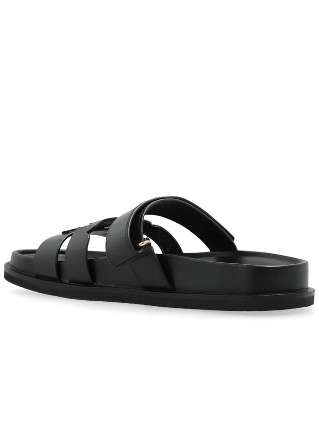 Tory Burch Leather Slides Ines, Women's, Black - TORY BURCH - BALAAN 5