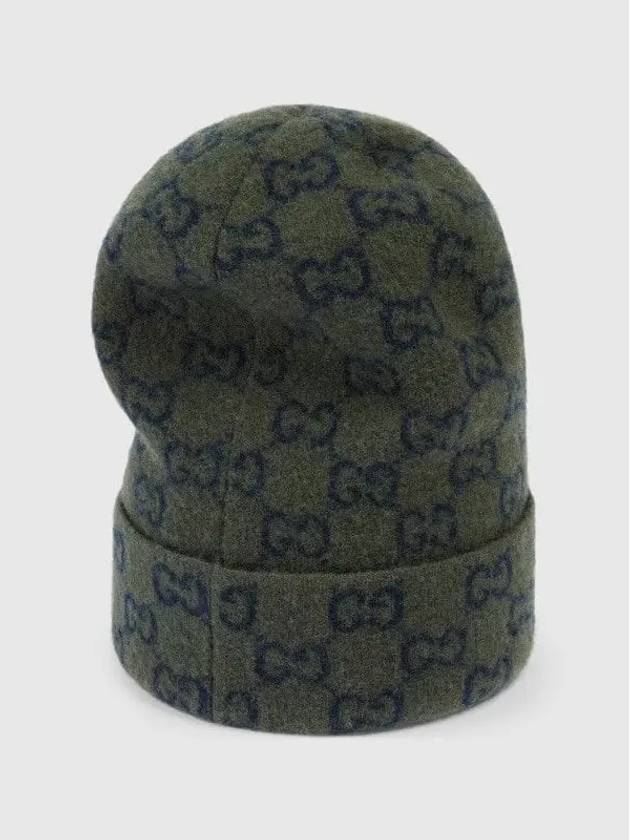 GG Logo Pattern Knit Wool Beanie - GUCCI - BALAAN 3