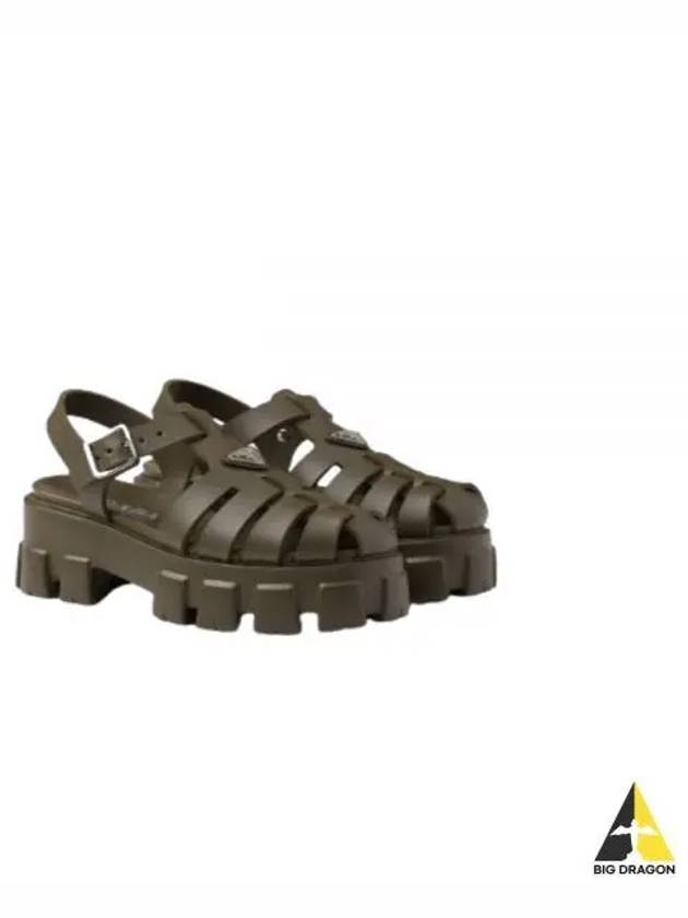 Monolith Rubber Sandals Military Green - PRADA - BALAAN 2