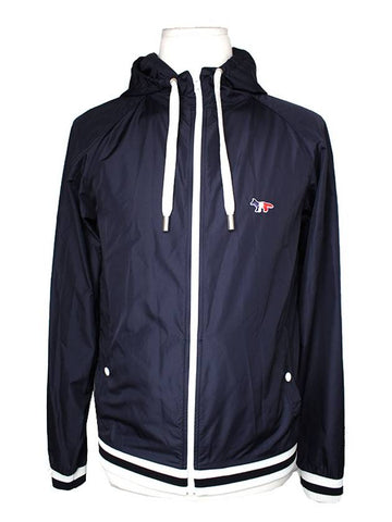 Maison Kitsune Navy Windbreaker Men s Hooded Jacket 90 - MAISON KITSUNE - BALAAN 1