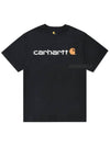 Signature Logo Short Sleeve T-Shirt Black - CARHARTT - BALAAN 2