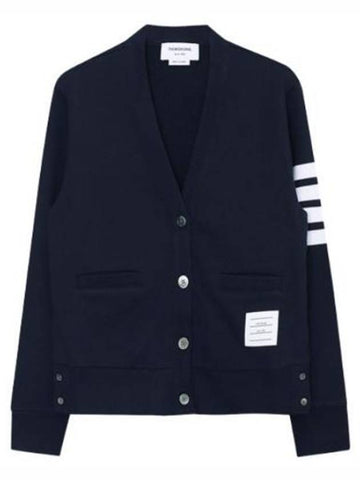 Cardigan 4 Bar Stripe RWB Tab Loopback - THOM BROWNE - BALAAN 1