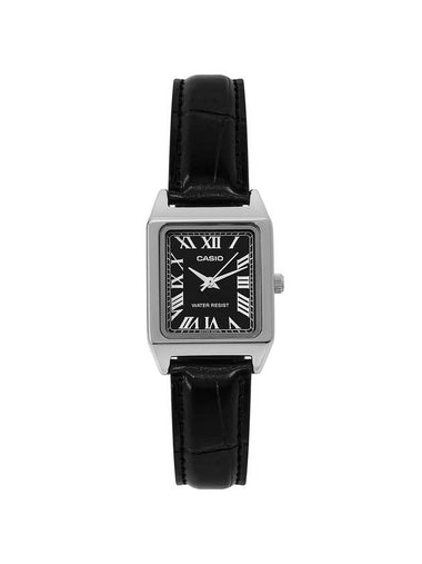 Standard Leather Band Watch Black - CASIO - BALAAN 1