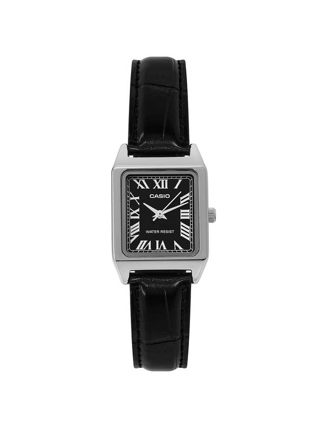 Standard Leather Band Watch Black - CASIO - BALAAN 1