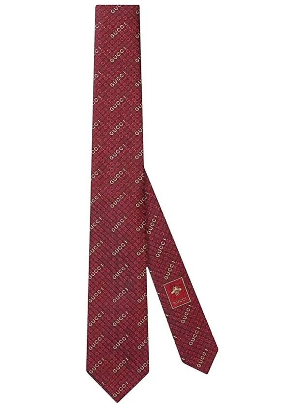 Silk Jacquard Tie Bordeaux - GUCCI - BALAAN 6