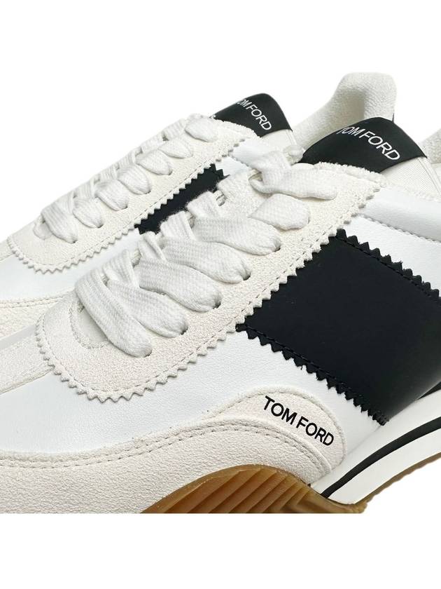 Men's Logo James Panel Low Top Sneakers Black White - TOM FORD - BALAAN 5