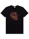 Skull Skull Printing Short Sleeve T-Shirt Black - ALEXANDER MCQUEEN - BALAAN 1