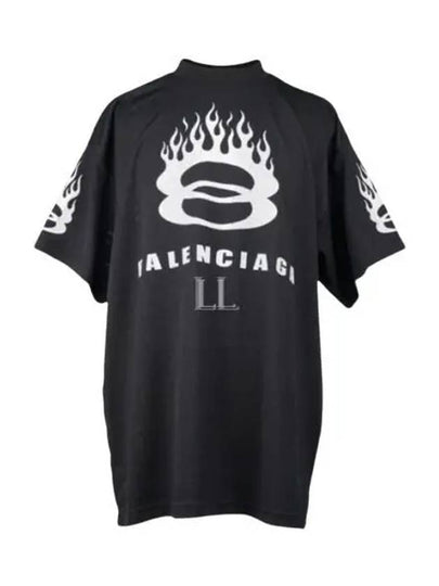 Logo Print Crew Neck Short Sleeve T-Shirt Black - BALENCIAGA - BALAAN 2