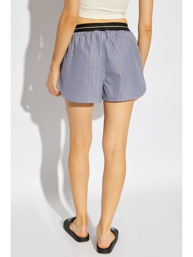 Palm Angels Striped Pattern Shorts, Women's, Blue - PALM ANGELS - BALAAN 4