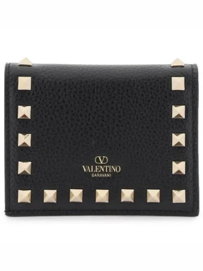 Rockstud Flap Half Wallet Black - VALENTINO - BALAAN 2