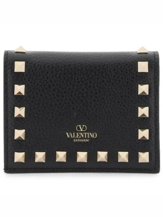 Rockstud Flap Half Wallet Black - VALENTINO - BALAAN 2