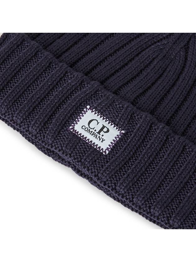 Extra Fine Merino Wool Logo Beanie Purple - CP COMPANY - BALAAN 5