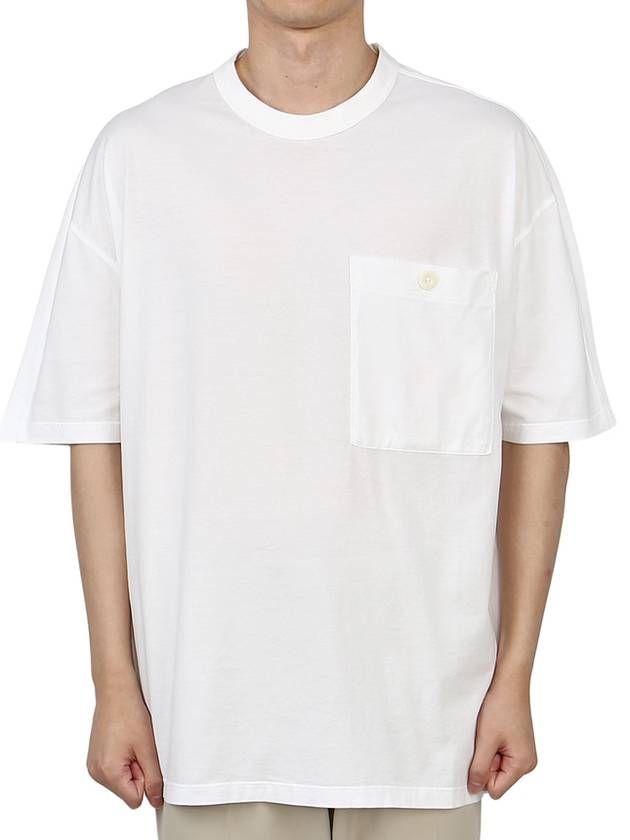 Pocket Back Logo Patch Cotton Short Sleeve T-Shirt White - TEN C - BALAAN 2