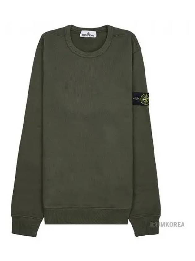 Wappen Patch Crew Neck Cotton Sweatshirt Musk Green - STONE ISLAND - BALAAN 2