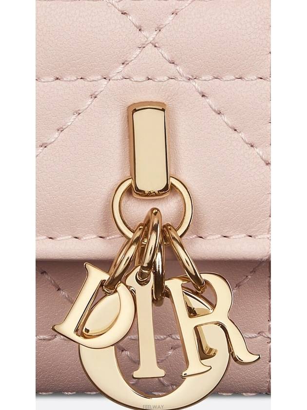 XS Lady Cannage Lambskin Half Wallet Powder Pink - DIOR - BALAAN 6