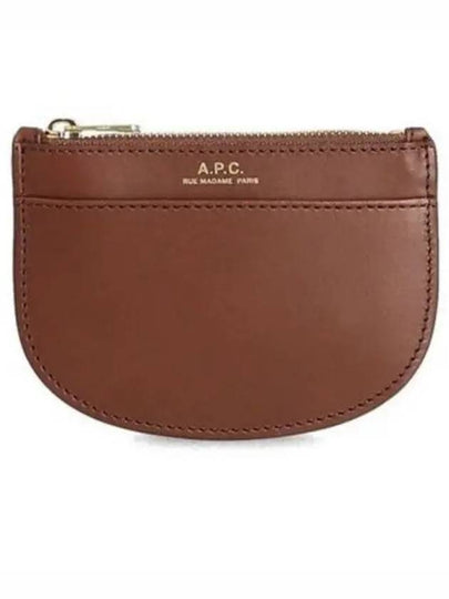 Logo Demi Lune Zipper Card Wallet Brown - A.P.C. - BALAAN 2