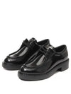 Triangle Logo Lace-Up Leather Derby Black - PRADA - BALAAN 2