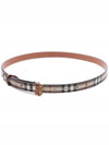 Logo Check Leather Belt Archive Beige Briar Brown - BURBERRY - BALAAN 4