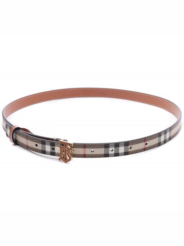 Logo Check Leather Belt Archive Beige Briar Brown - BURBERRY - BALAAN 4