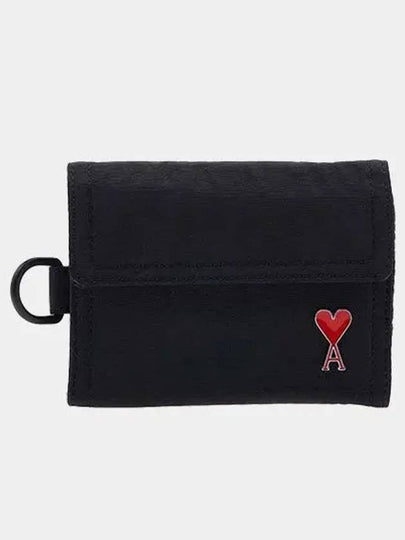 Signature Heart Logo D Ring Half Wallet Black - AMI - BALAAN 2