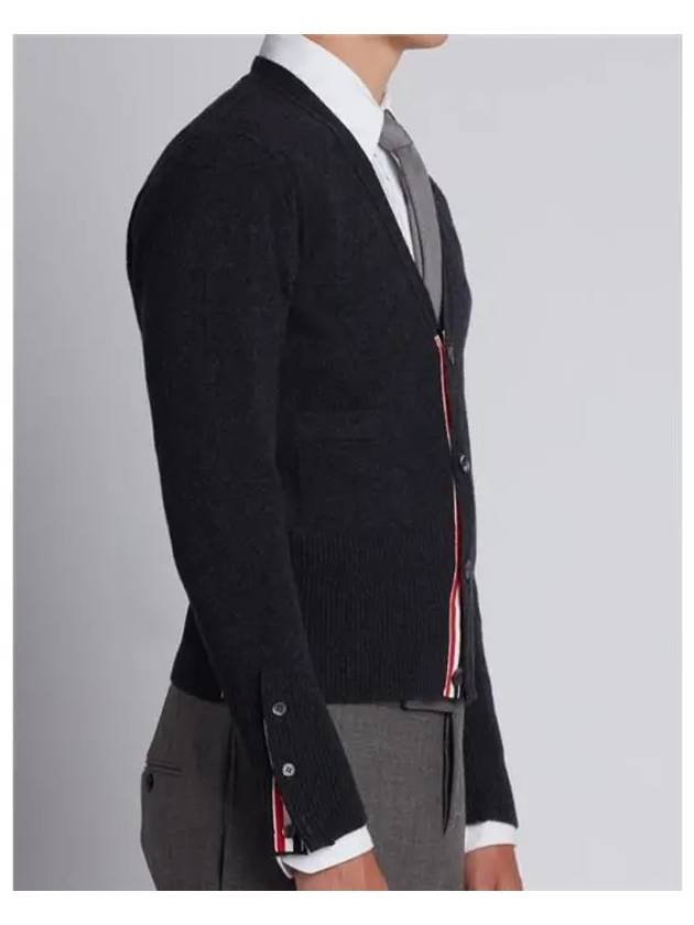 Men's Diagonal Classic Cashmere Cardigan Dark Grey - THOM BROWNE - BALAAN 5