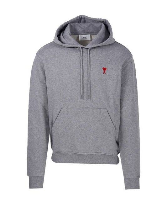 Heart Small Logo Hoodie Grey - AMI - BALAAN 2