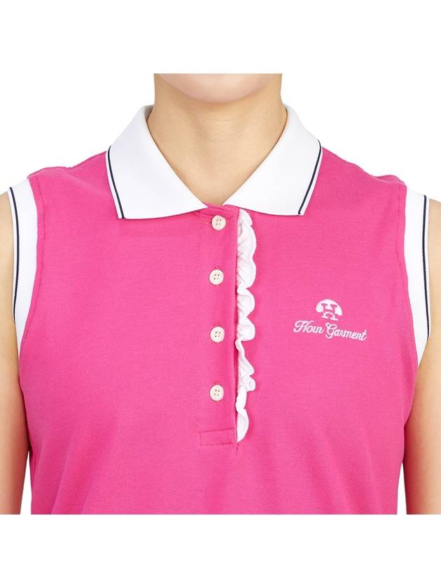 Golf Wear Sleeveless T-Shirt HHW 2A AP53 PINK - HORN GARMENT - BALAAN 6