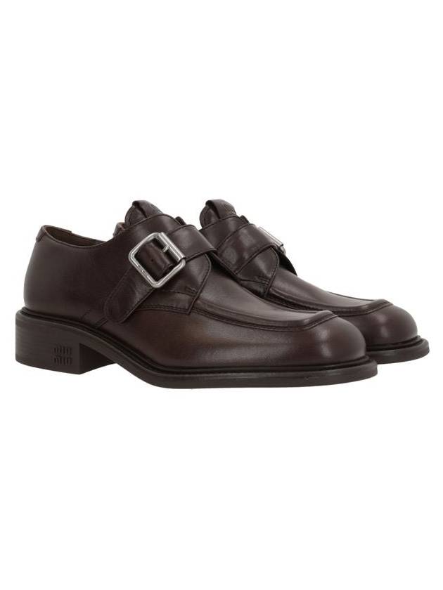 Leather Brogue Loafers Brown - MIU MIU - BALAAN 4