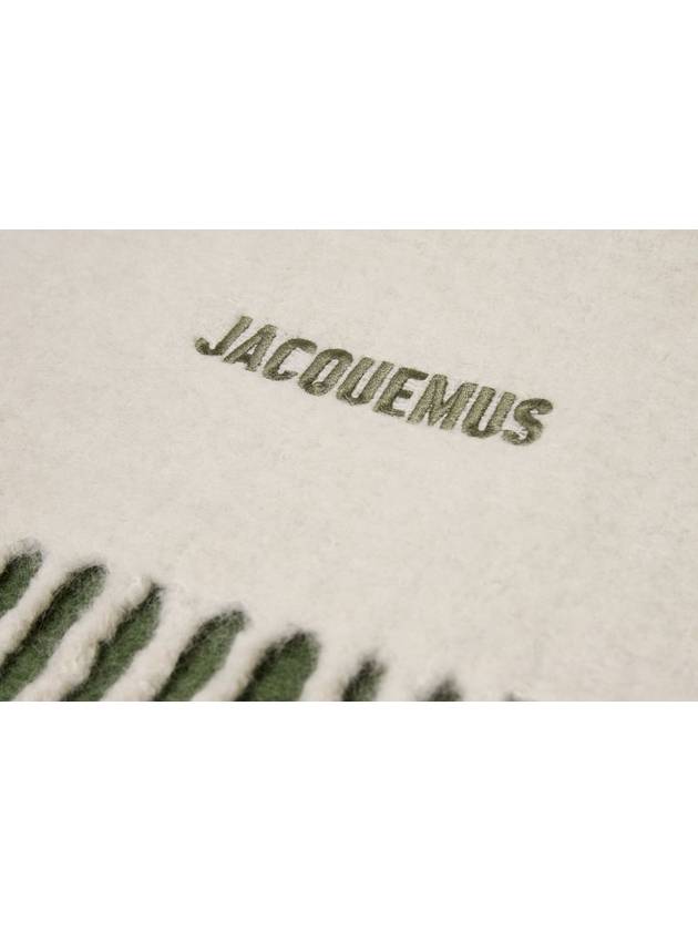 L'echarpe Moisson Embroidered Logo Alpaca Wool Muffler Khaki - JACQUEMUS - BALAAN 8