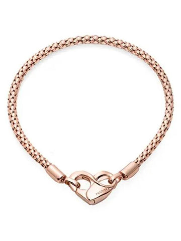 Moments Studded Chain Bracelet Rose Gold - PANDORA - BALAAN 1