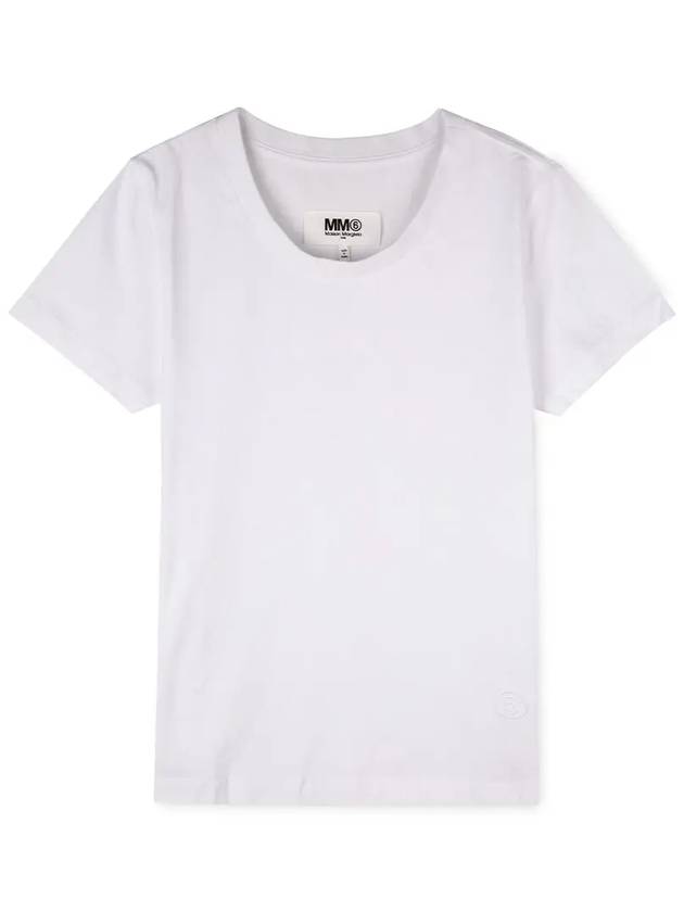 MM6 Women's Cotton Short Sleeve T-Shirt White 3 Pack - MAISON MARGIELA - BALAAN 2