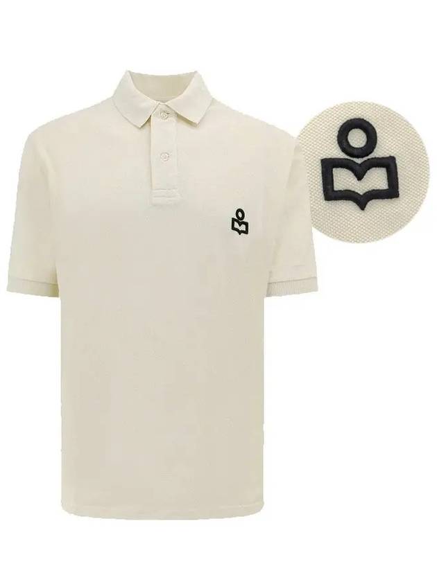 Afko Logo Cotton Polo Shirt Ecru - ISABEL MARANT - BALAAN 2