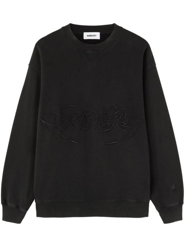 logo embroidered orGANNIc cotton sweatshirt BMBA003S24FLE0011010 - AMBUSH - BALAAN 1