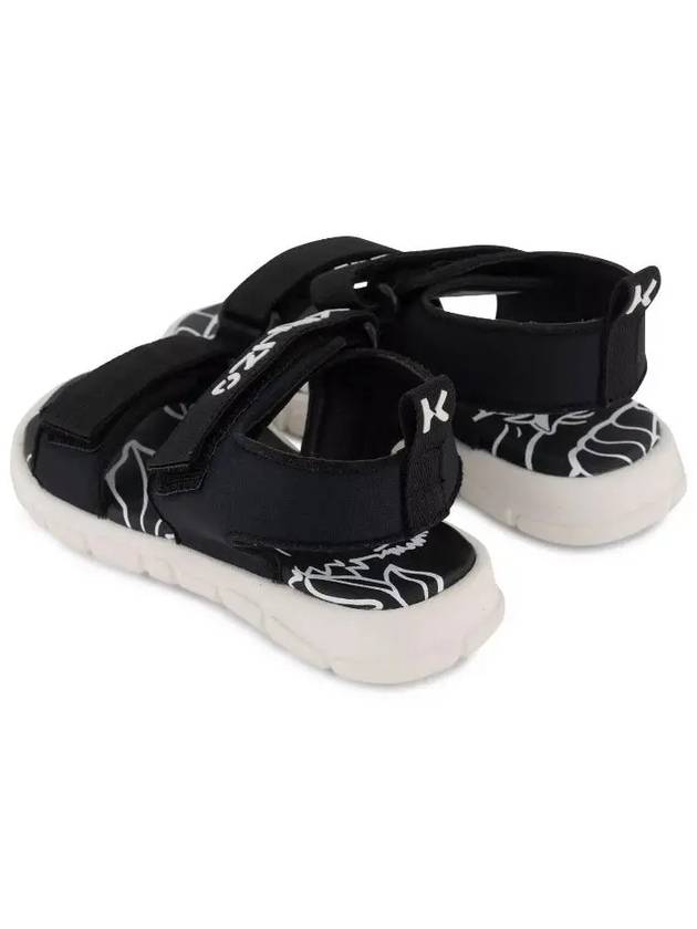 Kids Logo Velcro Sandals Black K59032 09B - KENZO - BALAAN 3