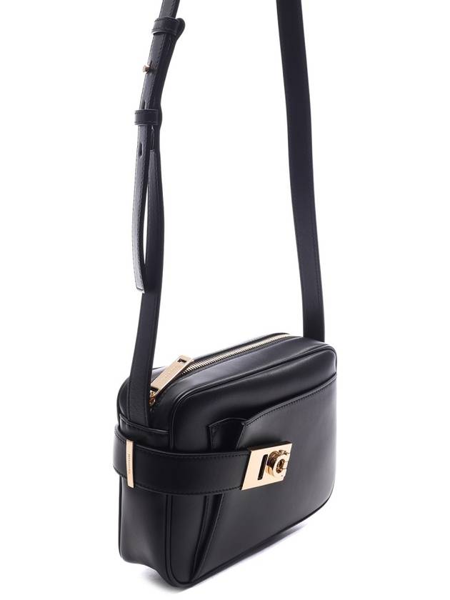 Calfskin Leather Camera Shoulder Bag Black - SALVATORE FERRAGAMO - BALAAN 4