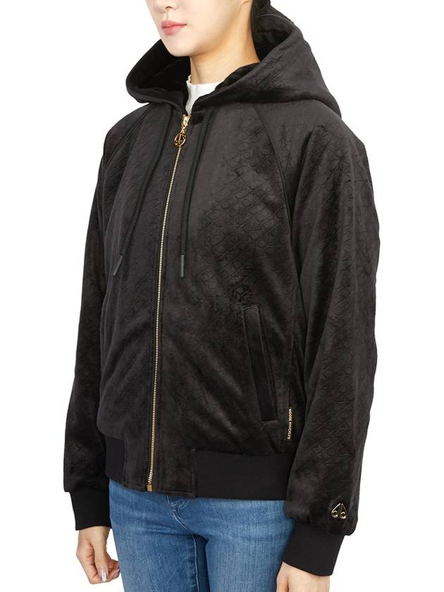 Monogram Parsons Bunny Hooded Zip-Up Black - MOOSE KNUCKLES - BALAAN 6