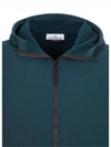 Men's Wappen Patch Softshell Zip Up Hoodie Dark Green - STONE ISLAND - BALAAN 4