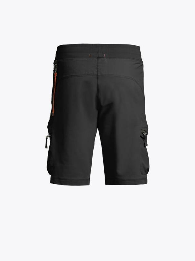 Men's Logo Patch Cargo Bermuda Shorts Black - PARAJUMPERS - BALAAN 4