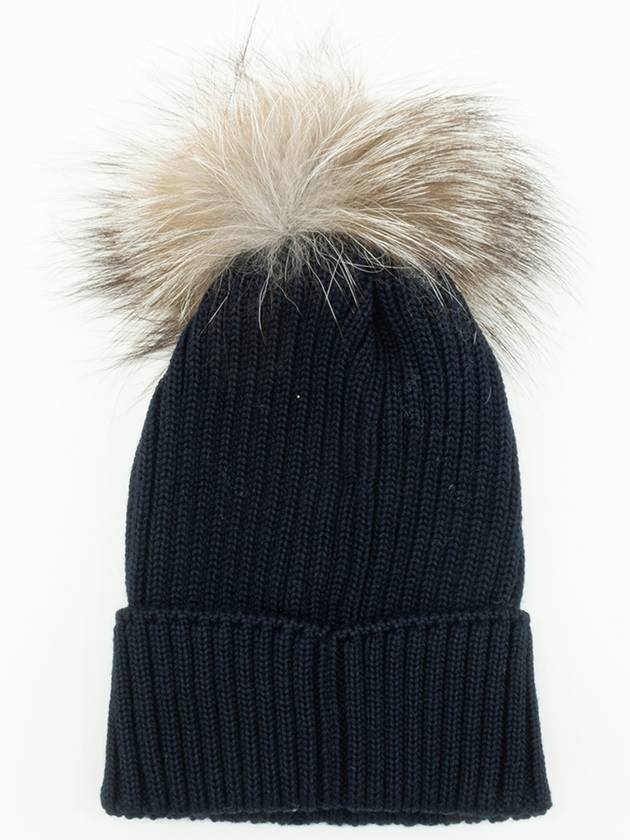 Kids Fox Beanie Navy - MONCLER - BALAAN 3