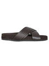 Cracked Leather Slippers Brown - TOM FORD - BALAAN 1