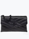 Women's Kira Chevron Powder Coated Chain Shoulder Bag Black - TORY BURCH - BALAAN 2