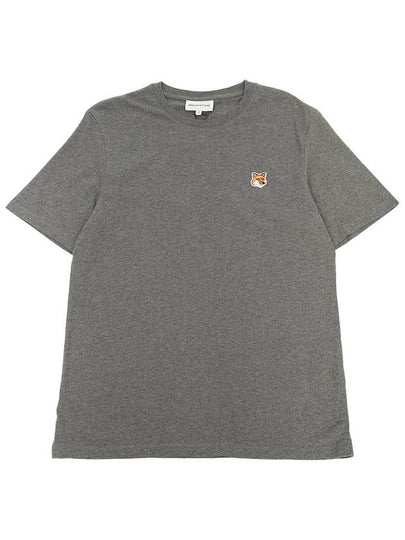 Fox Head Patch Classic Short Sleeve T-Shirt Grey Melange - MAISON KITSUNE - BALAAN 2