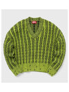 M-Oxia Two-Tone Cotton Chunky Knit Top Green - DIESEL - BALAAN 2