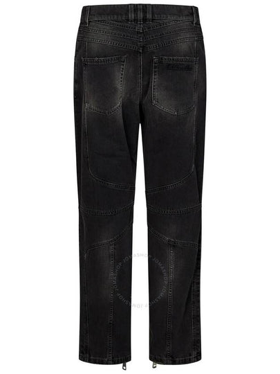 Balmain Biker Mid-Rise Denim Jeans, Waist Size 30