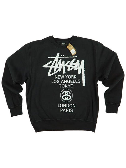 World Tour Crew Neck Sweatshirt Black - STUSSY - BALAAN 2