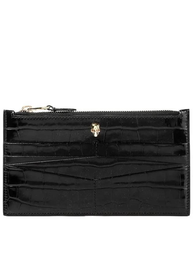 Skull Zipper Card Wallet Black - ALEXANDER MCQUEEN - BALAAN 2