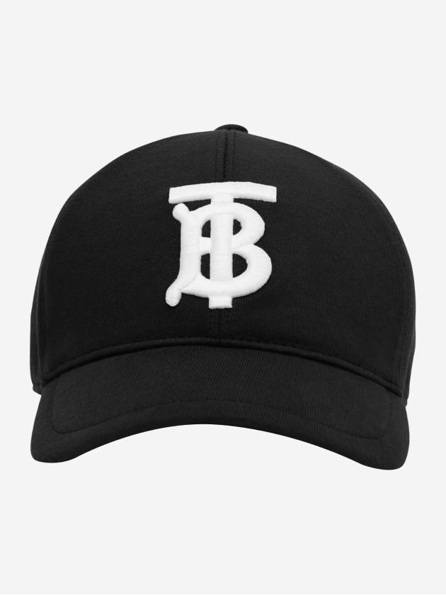 Monogram Motif Cotton Jersey Ball Cap Black - BURBERRY - BALAAN 2