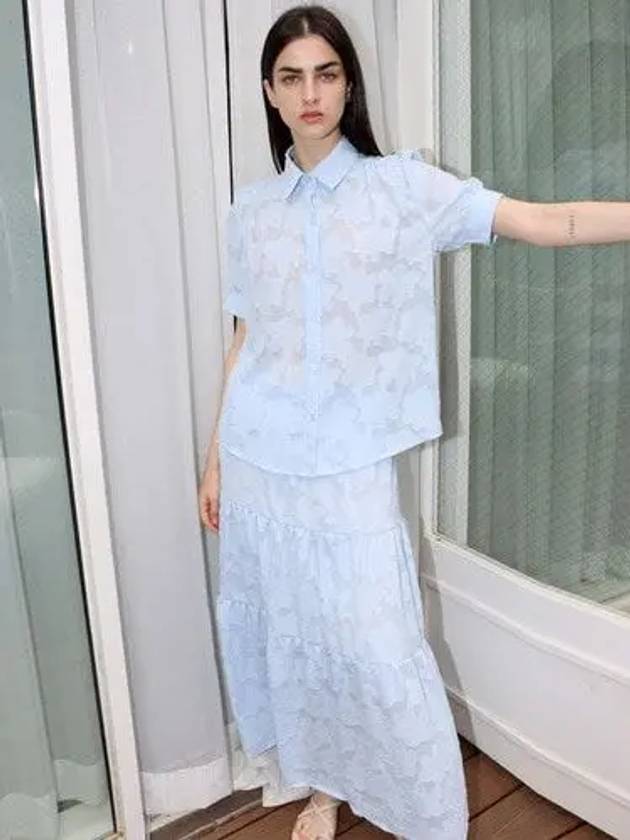 Cloud Banding Long Skirt Blue - DAMAGE MNEMONIC - BALAAN 2