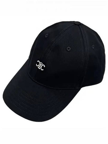 Triomphe Cotton Baseball Cap Black Hat 270272 - CELINE - BALAAN 1